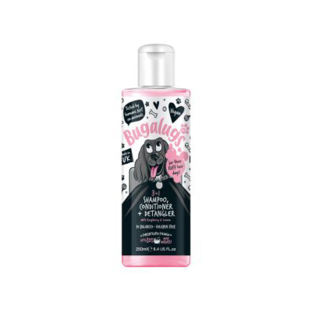 Bugalugs 3 in 1 Dog Shampoo Conditioner & Detangler 250ml