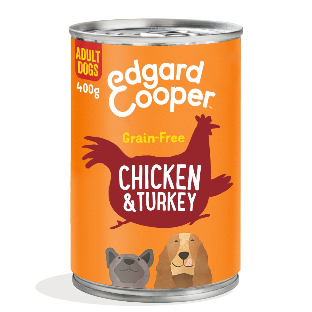Edgard & Cooper Natural Wet Chicken & Turkey Adult Dog Food (400g ...