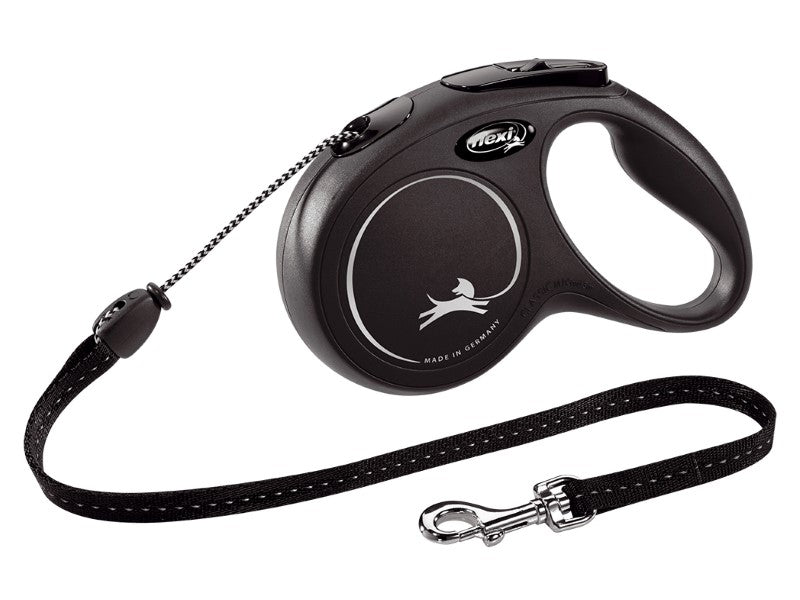 Flexi Classic Cord Black Medium (5M - up to 20Kg)