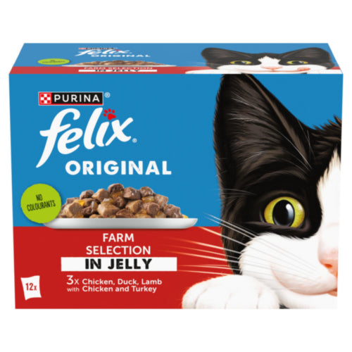 Felix Farm Selection In Jelly Cat Food Pouch 12 Pack