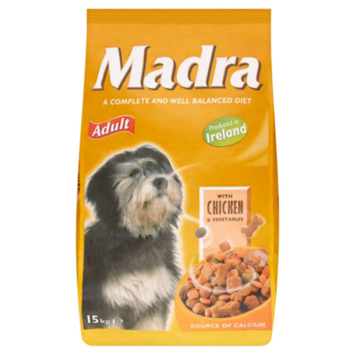 Madra Adult Dry Dog Food with Chicken & Vegetables 15 Kg