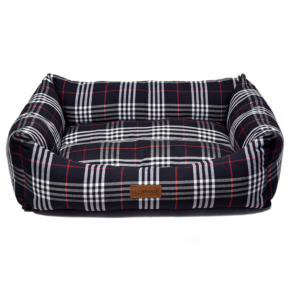 Black Check Bed Medium (70 x 60 x 22cm)