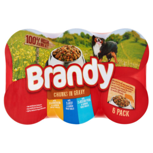 Brandy Chunks in Gravy Variety Dog Food 6 Pack
