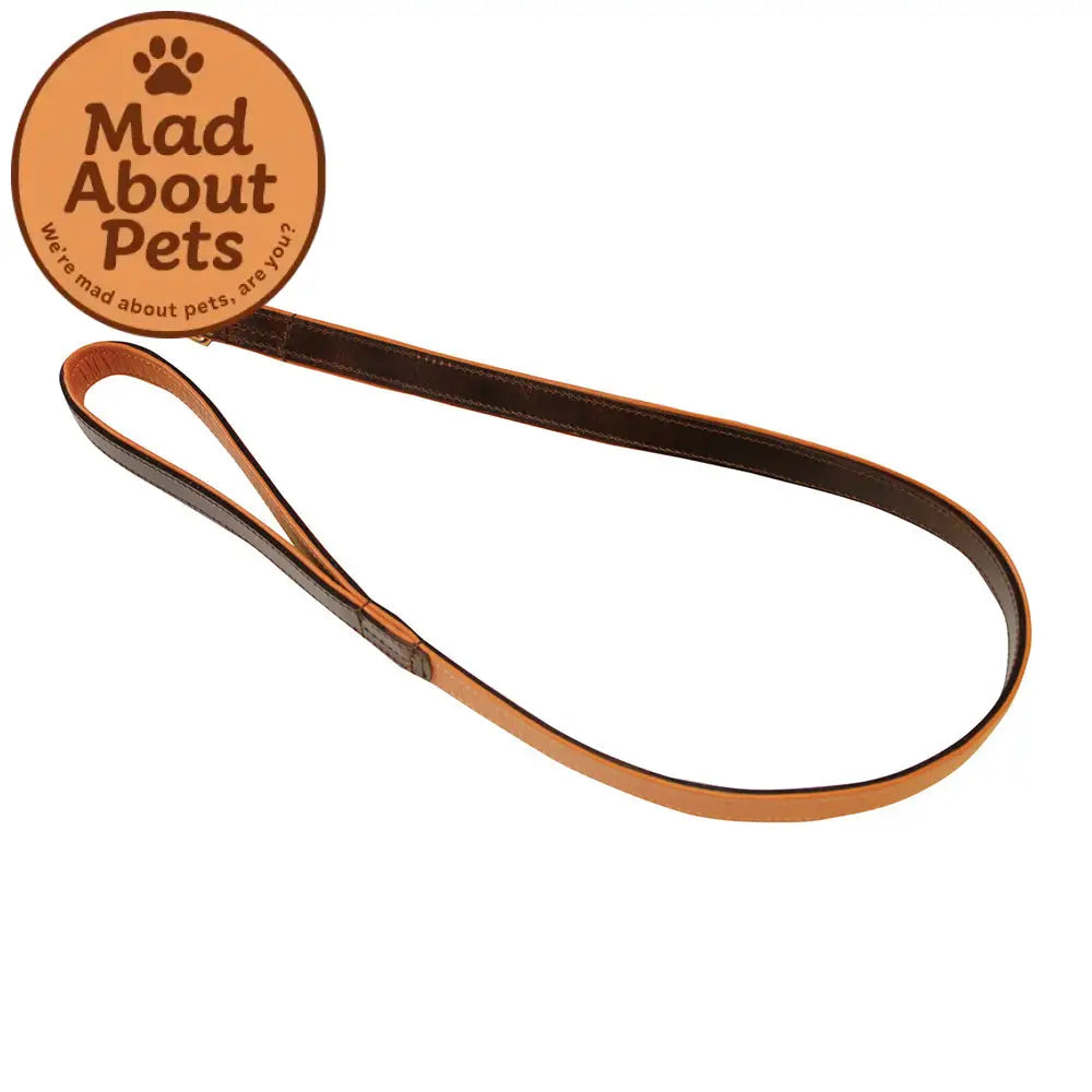 Brown Leather Padded Lead 16mm x 110cm
