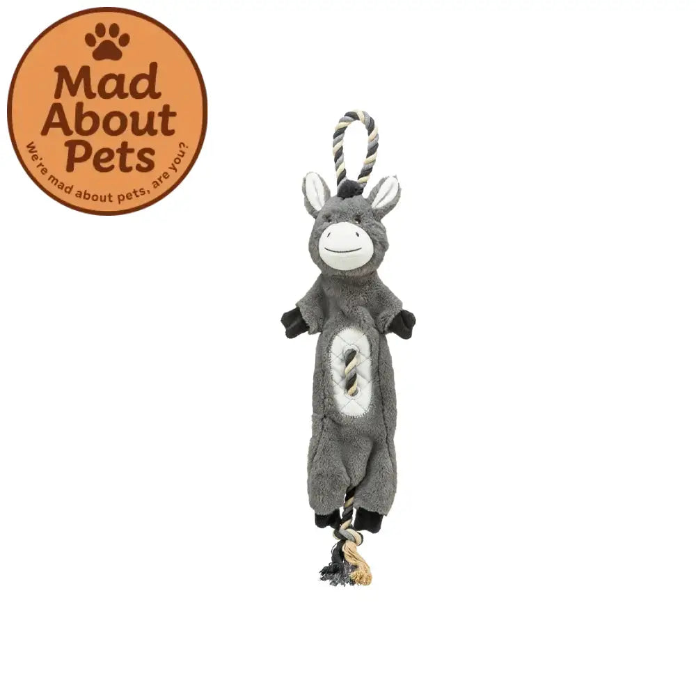 Donkey Dog Toy Plush/Rope Recycled 66cm