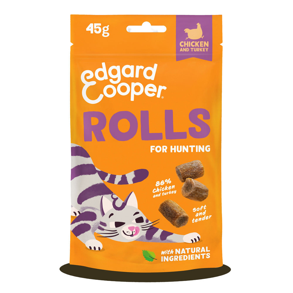 Edgard Cooper Cat Soft Rolls Chicken & Turkey 45g