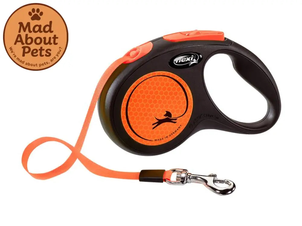 Flexi Neon Tape Orange Small (5M - up to 15Kg)