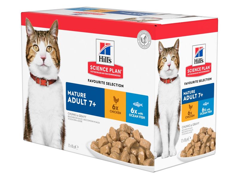 Hills Cat Mature Chicken & Fish Multipack 85G 12Pack