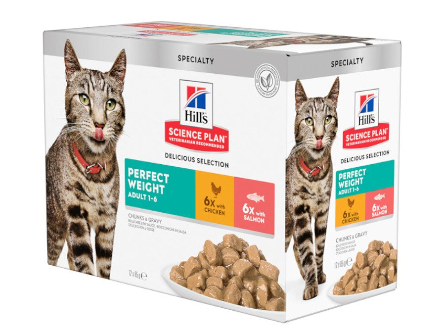 Hill’s Cat Perfect Weight Chicken & Salmon 85G 12PK