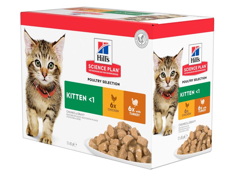 Hill’s Kitten Poultry Multipack 85G 12PK