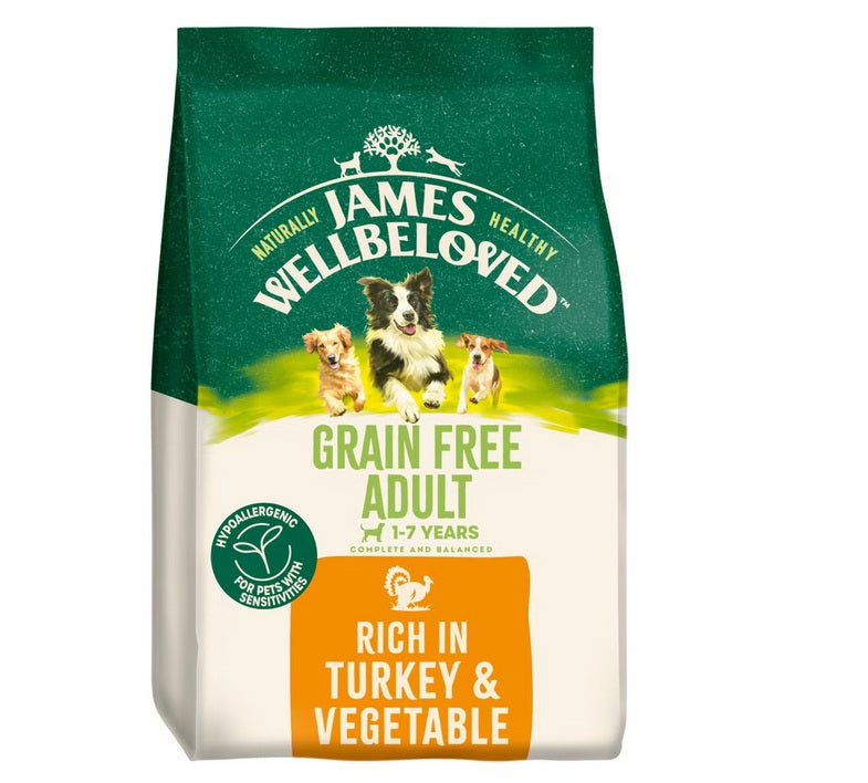 James Wellbeloved Adult Turkey & Veg Grain Free Dry Dog Food 10kg