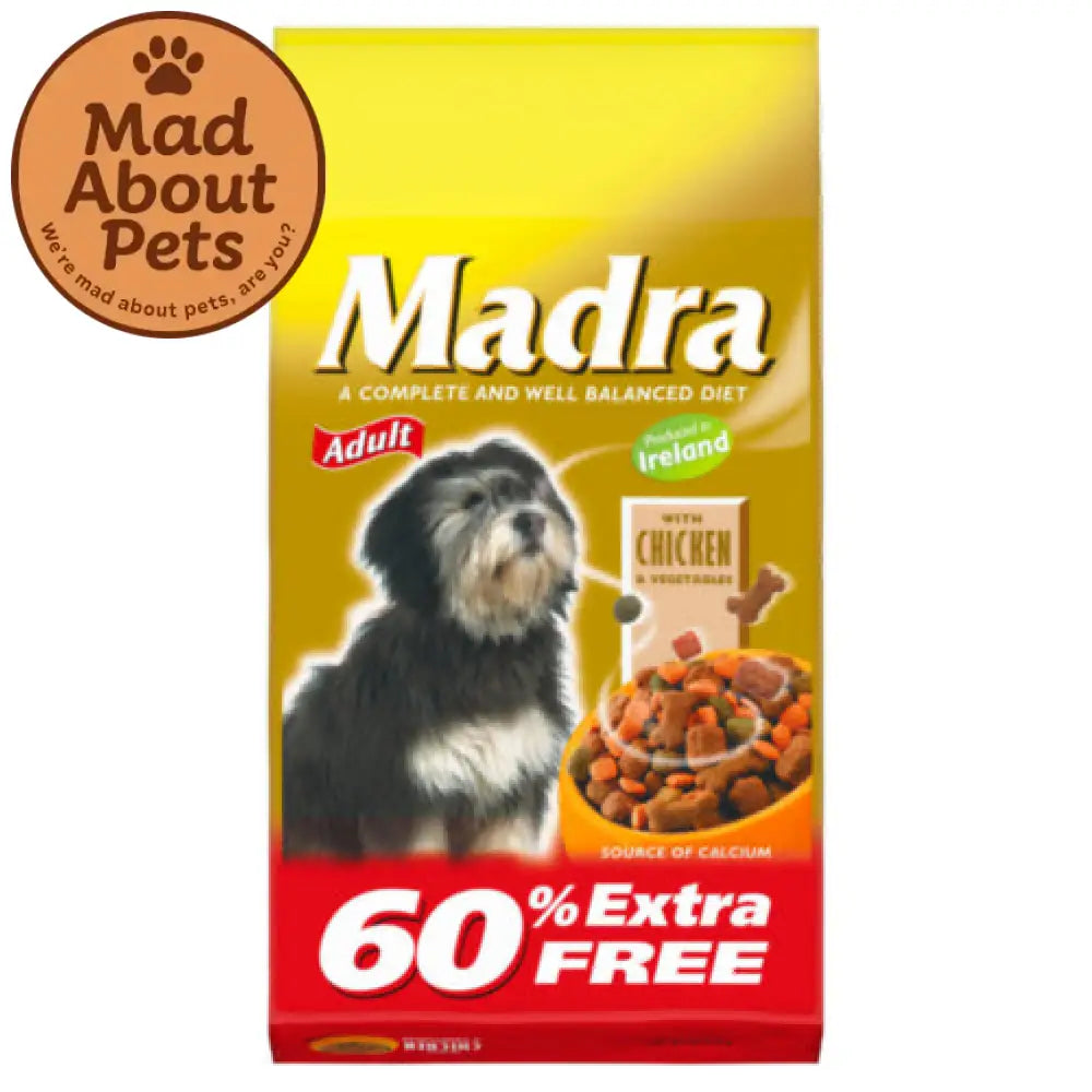 Madra Adult Complete Dry Dog Food with Chicken & Vegetables 60% Extra Free 2.5 Kg