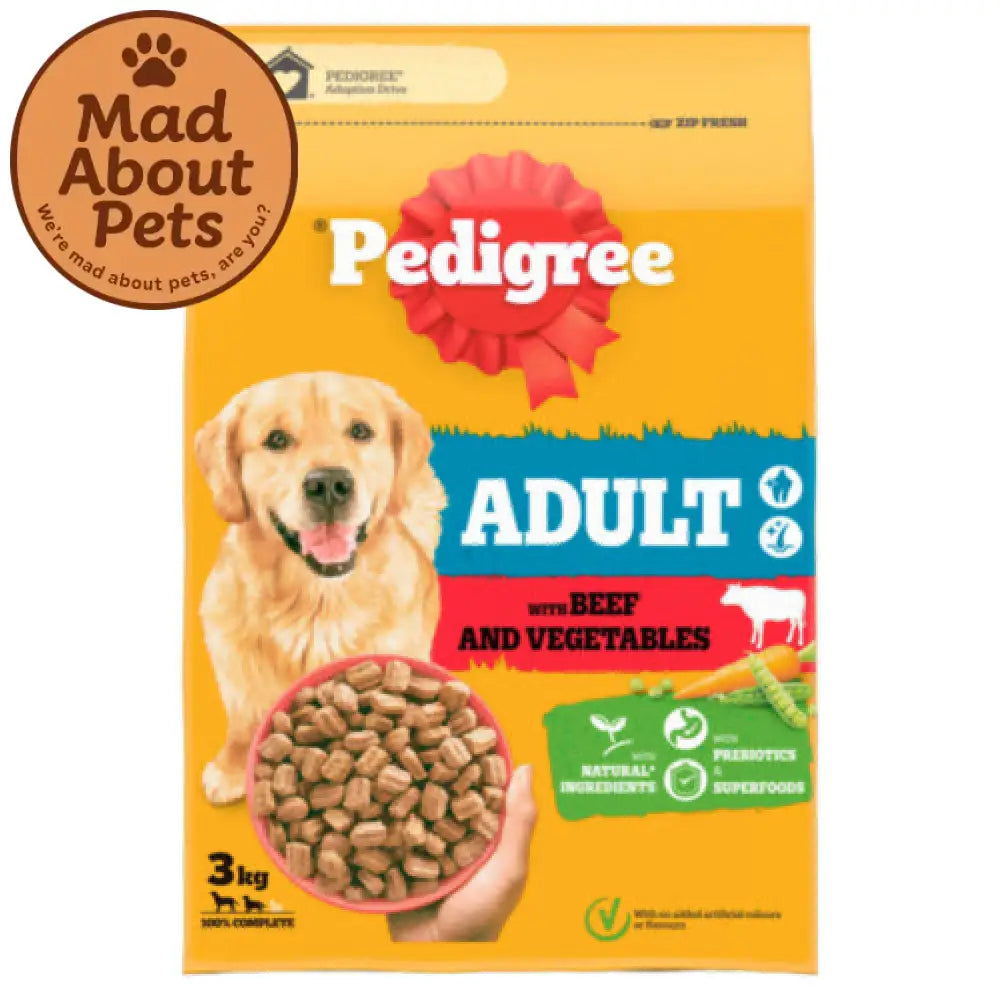 Pedigree Adult Beef & Vegetable Dry Dog Food 3 Kg