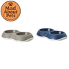 Savic Delice Double Feeding Bowl Small White/Twilight Blue. 26cm x 15.5cm