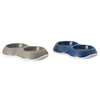 Savic Delice Double Feeding Bowl Small White/Twilight Blue. 26cm x 15.5cm