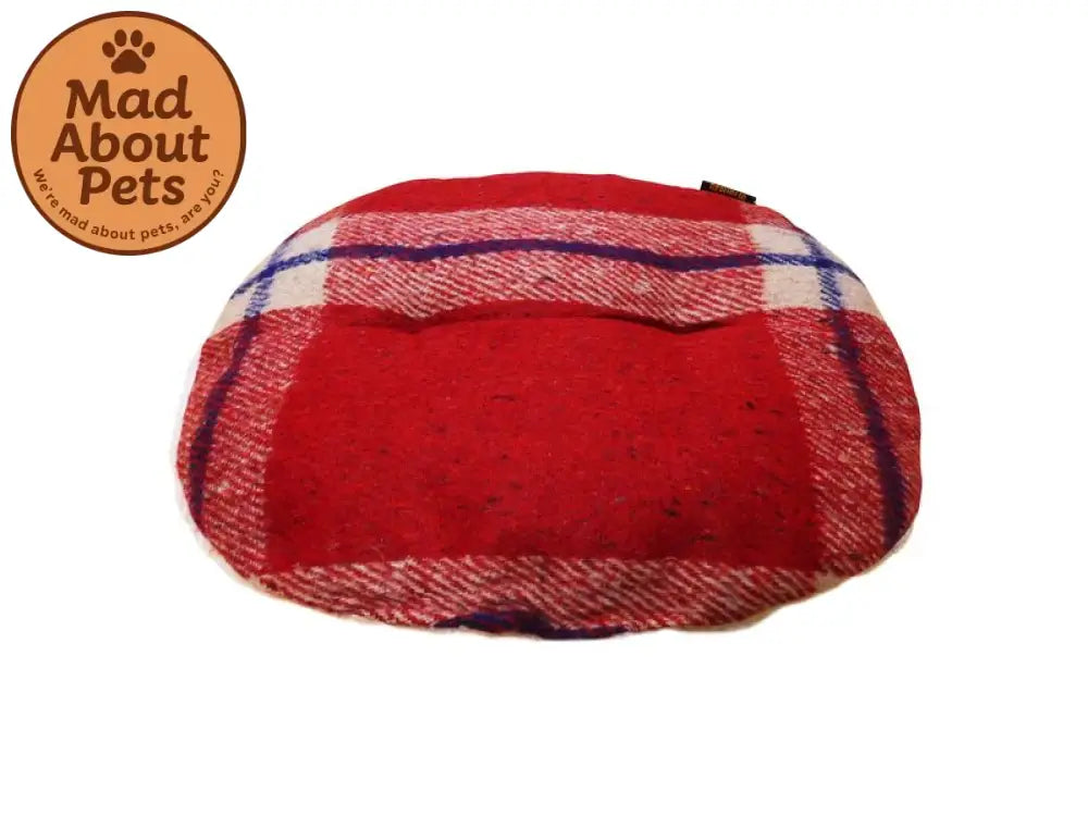 Tartan Wool + Sherpa Cushion Red 40CM