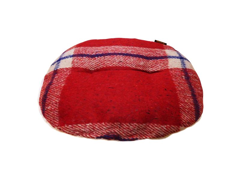 Tartan Wool + Sherpa Cushion Red 40CM