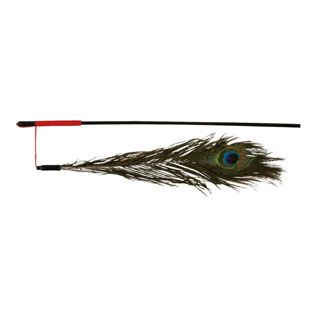 Trixie Play Fishing Rod with Artificial Peacock Feather