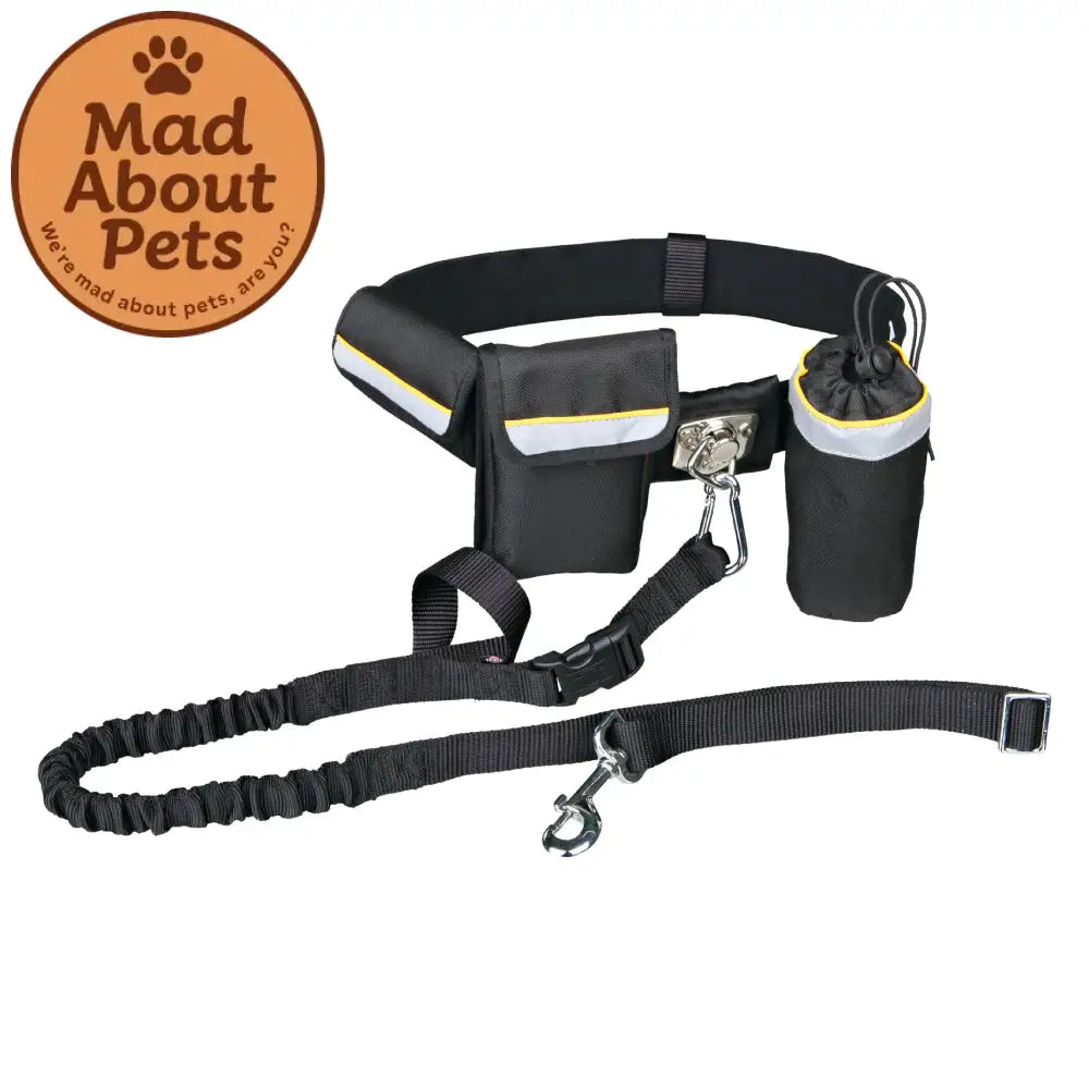 Waist belt with leash (Black) Belt 60x 120 cm/40 mm Leash 60x 120 cm/40 mm