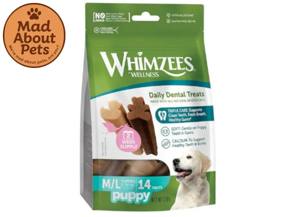 Whimzees Puppy Value Bag (Medium/Large Pups) 14 PCS